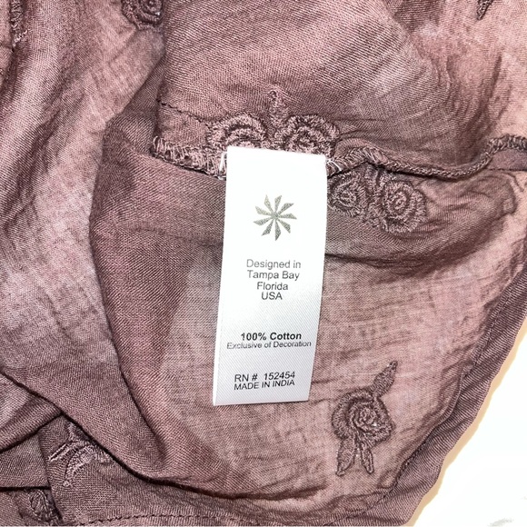 Kyla Seo Cotton Semi Sheer Embroidered Button Down Blouse - Picture 11 of 12